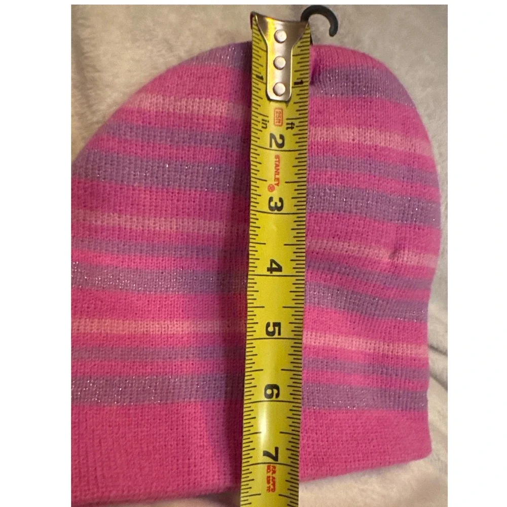 Disney Princess Beanie Hat and Gloves Set Pink Purple Silver Sparkles OSFM NWT